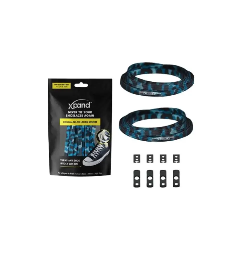 Sale Xpand Original No-Tie Laces Blue Camo Women Laces